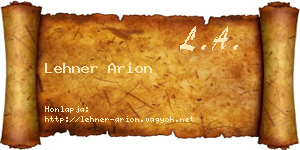 Lehner Arion névjegykártya